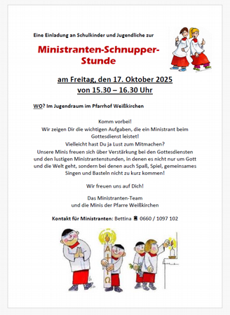 Ministranten-Schnupper-Stunde - Pfarre Weißkirchen