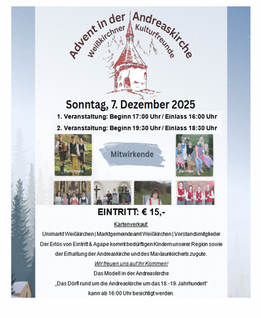 Advent in der Andreaskirche - Weißkirchner Kulturfreunde 2. Veranstaltung