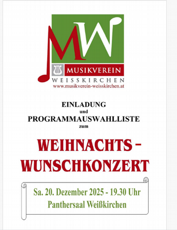 Weihnachstwunschkonzert - Musikverein Weißkirchen