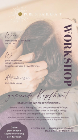 Workshop Gesunde Kopfhaut - Drogerie Pure Strahlkraft
