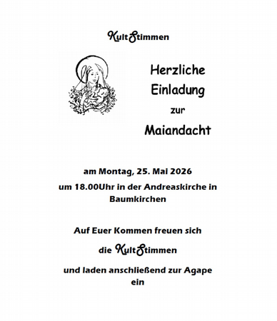 Maiandacht in der Andreaskirche - Kult Stimmen