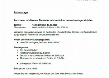 Aktionstage - Weberei Hofer
