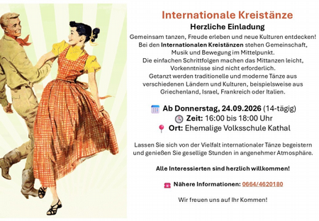 Internationale Kreistänze – Herzliche Einladung