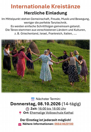 Internationale Kreistänze – Herzliche Einladung