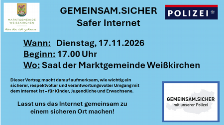 GEMEINSAM.SICHER - Info-Vortrag: Safer Internet