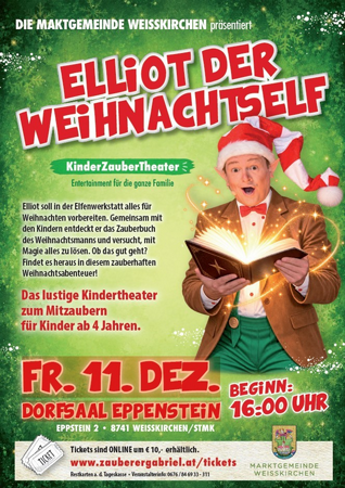 Elliot der Weihnachtself Kinderzaubertheater ab 4 Jahren
